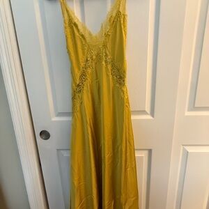 Zara Yellow Lace Maxi Dress